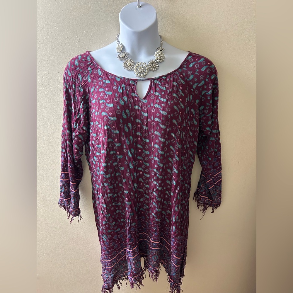 Elegant Purple Paisley Women's Top